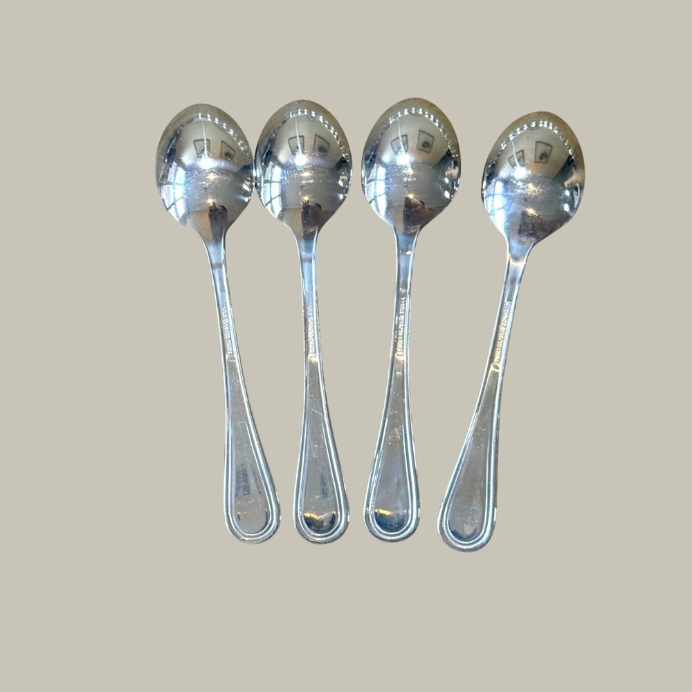 Towle Beaded Antique 18/10 Stainless Steel Teaspoons Set of 4 Silver China - Picture 2 of 3